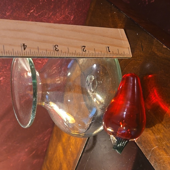 Vintage Red Chile Pepper Oil Vinegar Glass Container - Picture 3 of 6